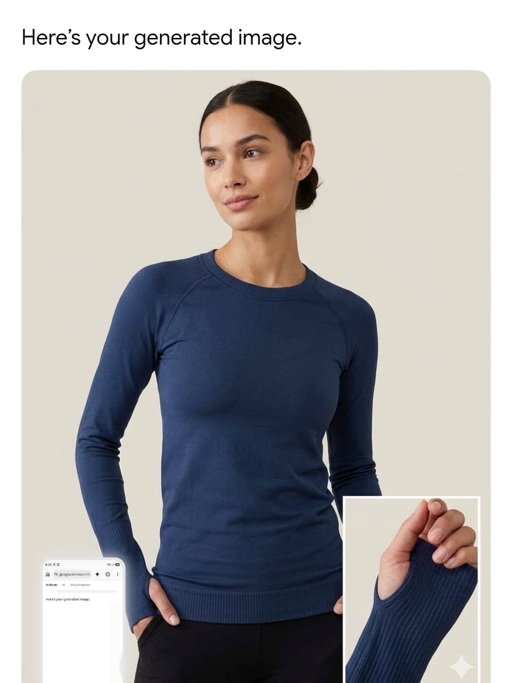 lululemon athletica Navy Long-Sleeve Crewneck Top